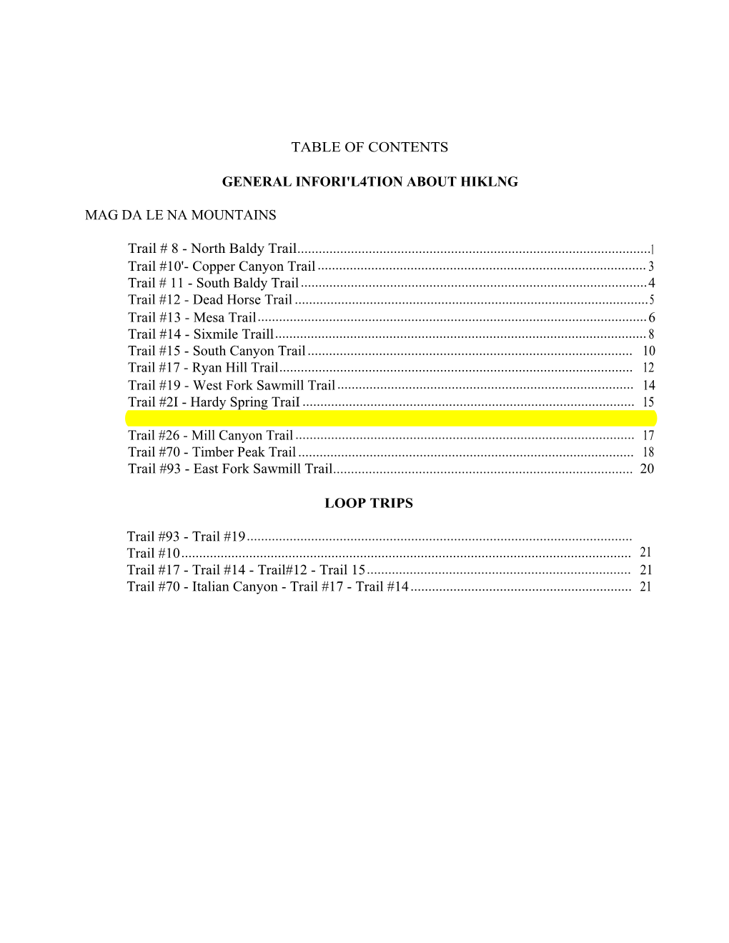 Table of Contents General Infori'l4tion