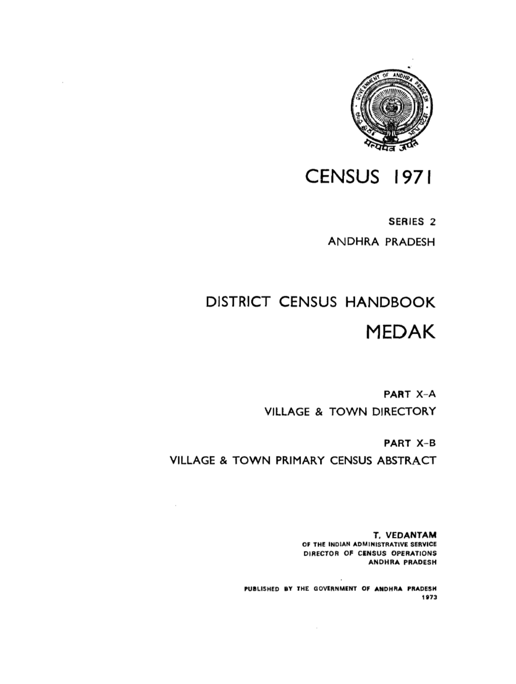 District Census Handbook, Medak, Part X