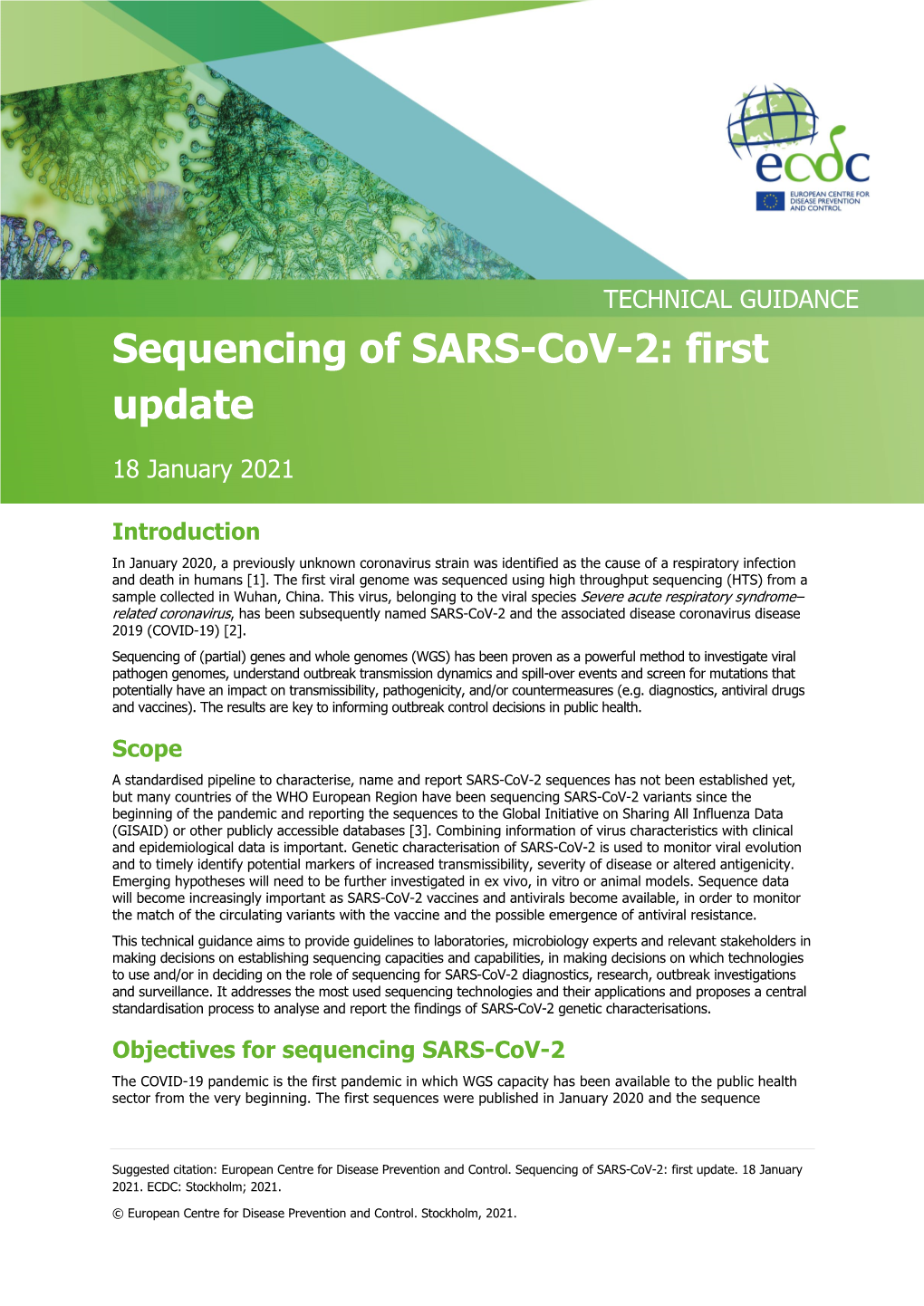Sequencing of SARS-Cov-2: First Update
