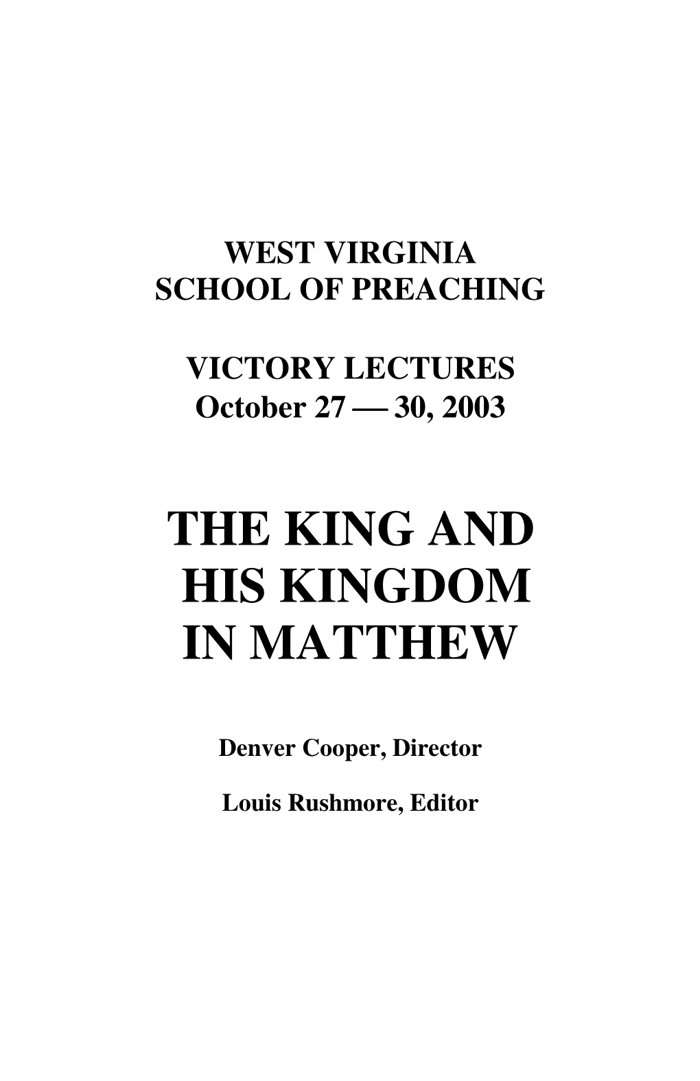 The King and His Kingdom in Matthew
