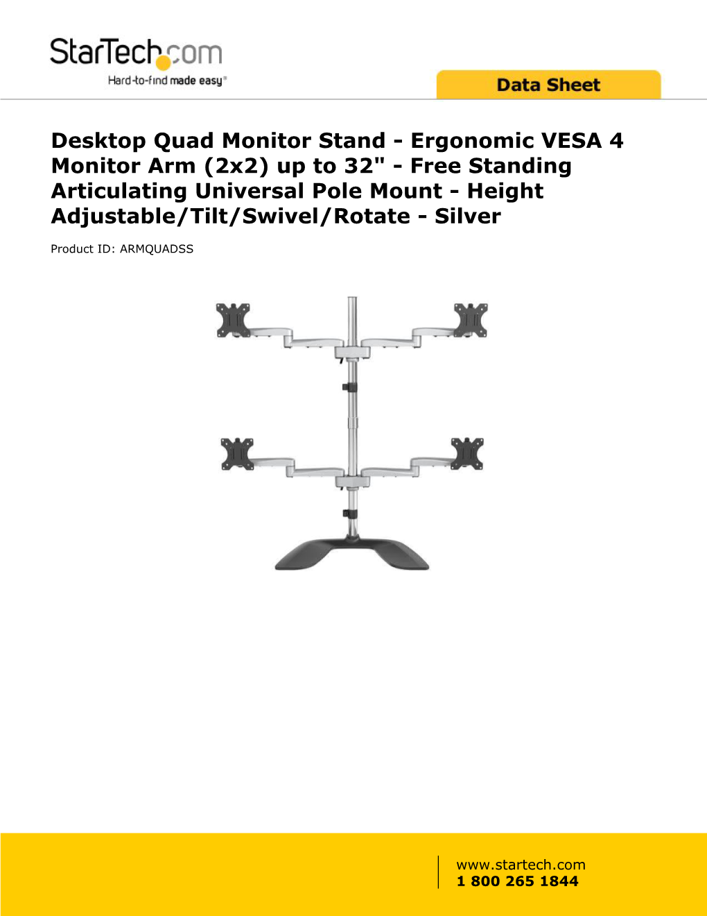 Quad-Monitor Stand, Suspending Four Monitors Above Your Desk