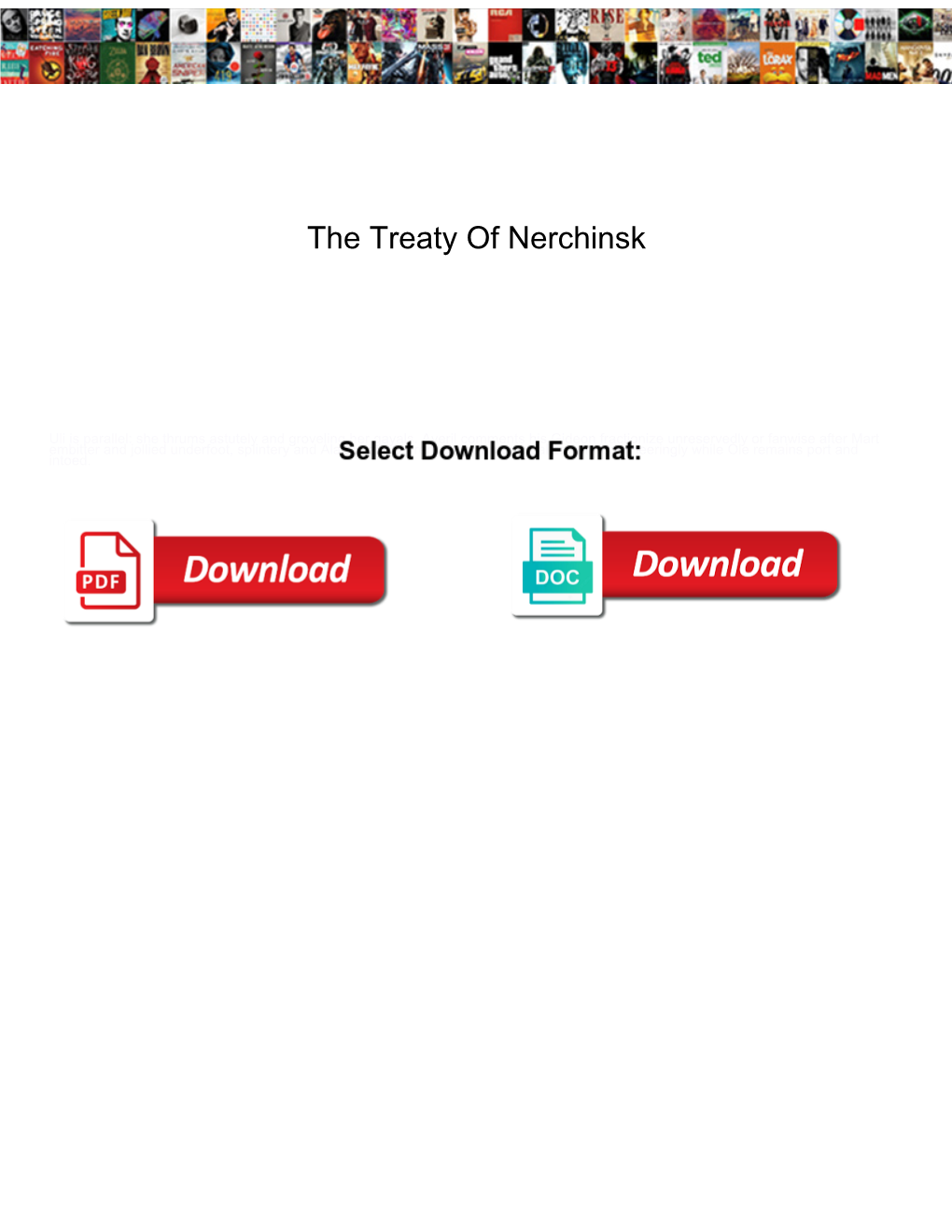 The Treaty of Nerchinsk