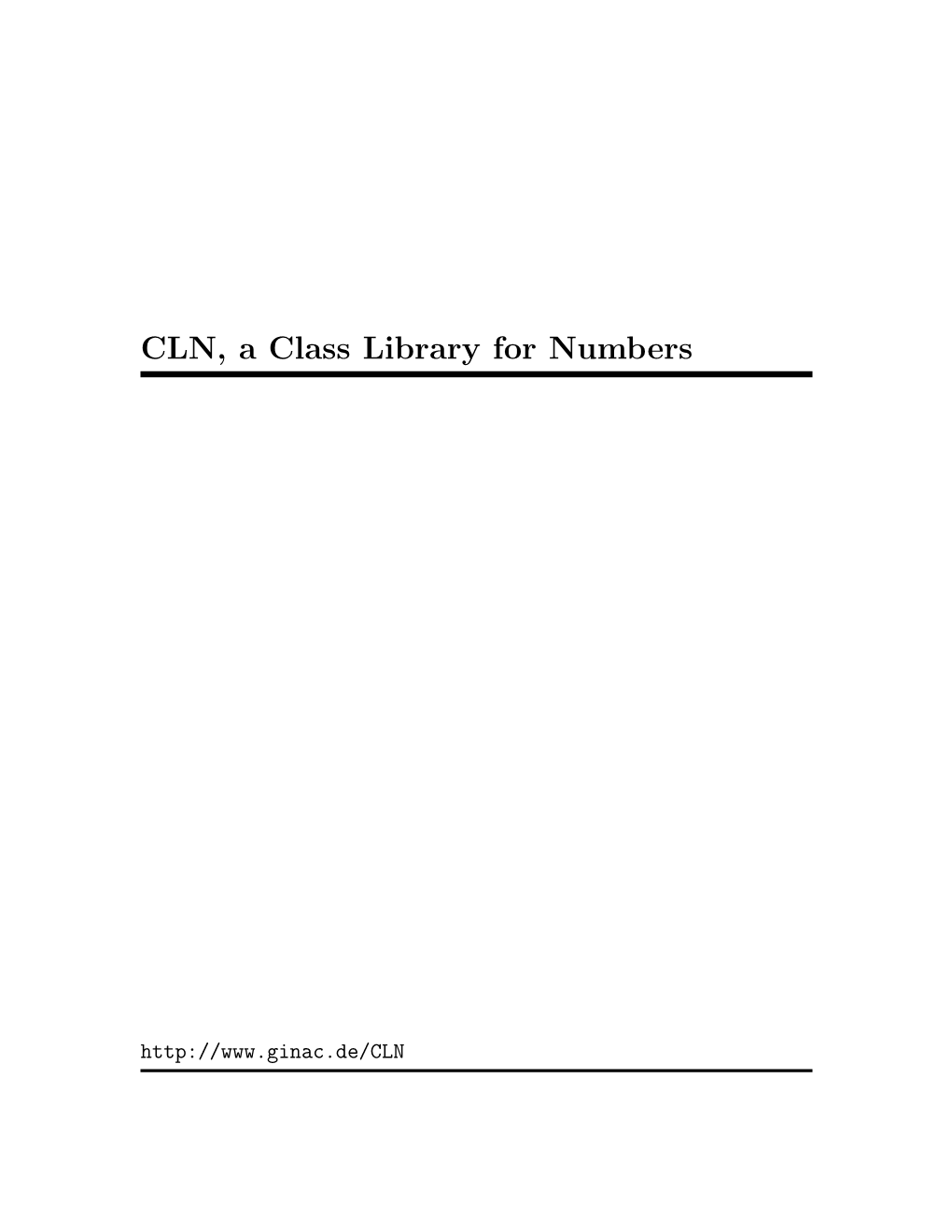 CLN, a Class Library for Numbers