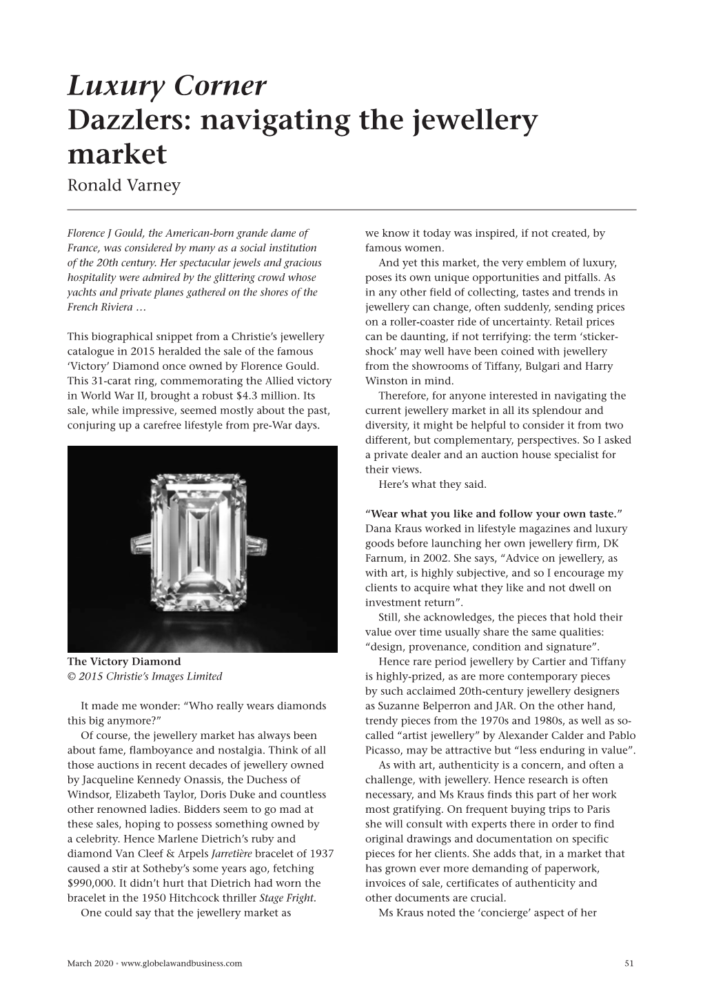 Luxury Corner Dazzlers: Navigating the Jewellery Market Ronald Varney