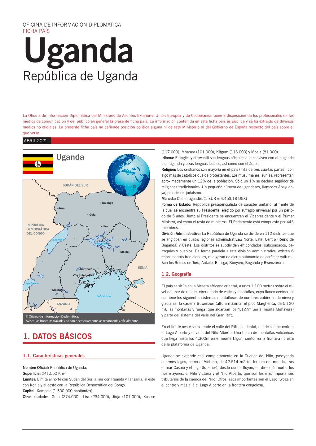Ficha País De Uganda