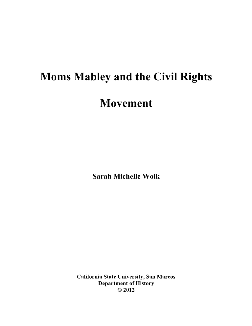 Moms Mabley and the Civil Rights Movement