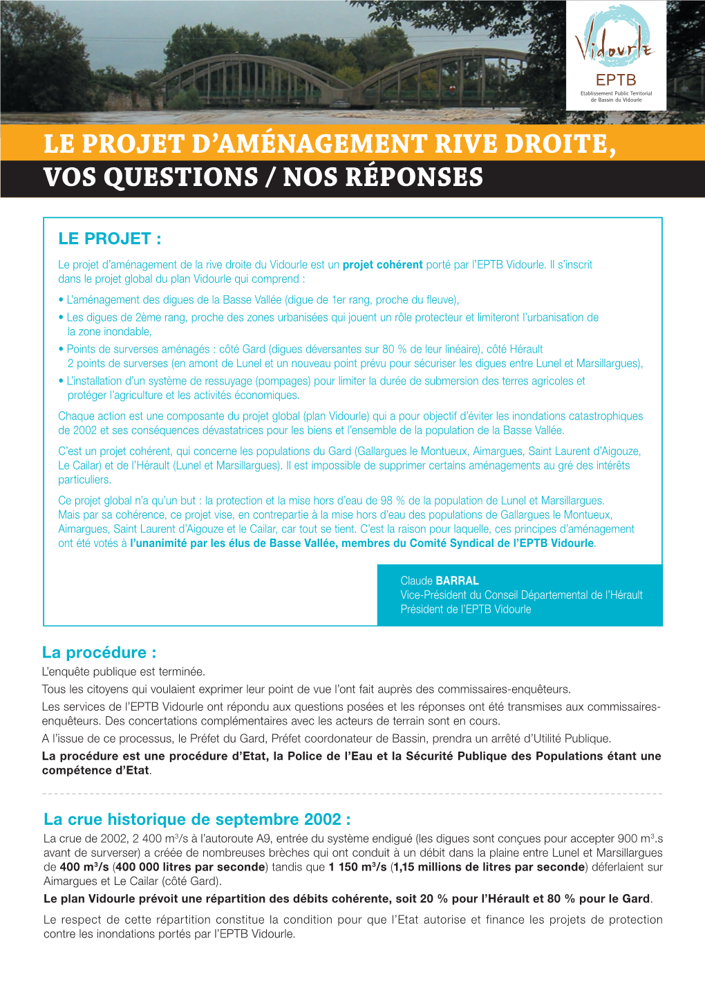 Le Projet D'aménagement Rive Droite, Vos Questions / Nos Réponses