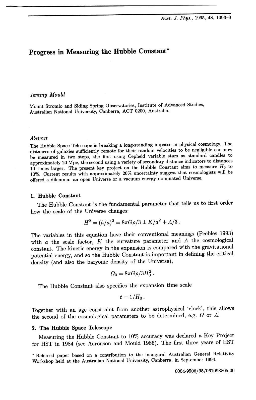 Progress in Measuring the Hubble Constant*