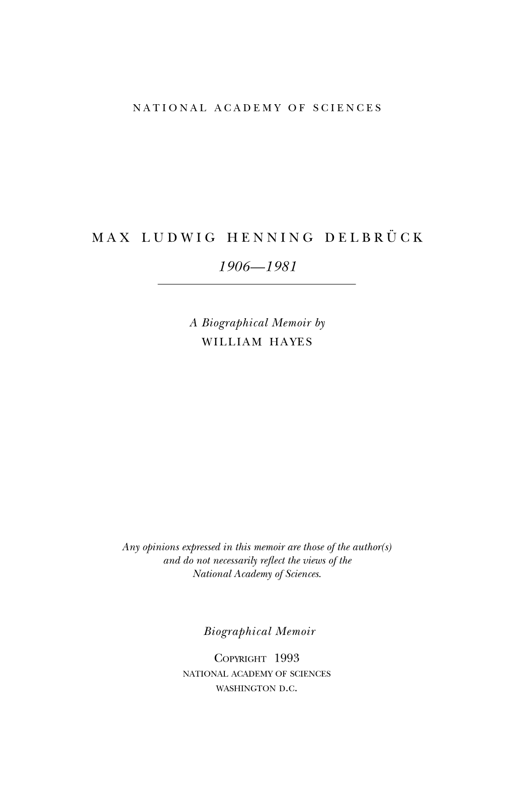 Max Ludwig Henning Delbrück