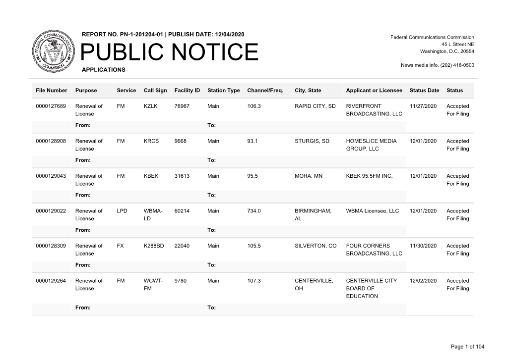 Public Notice >> Licensing and Management System Admin >>