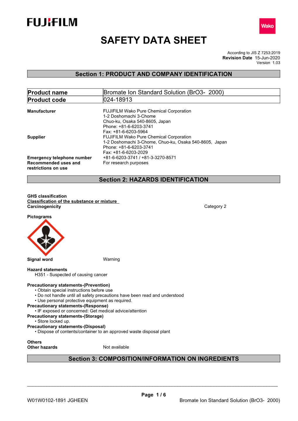 Safety Data Sheet