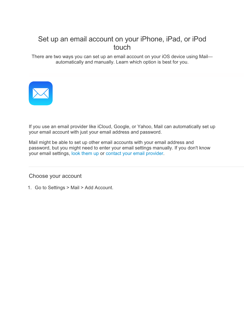 Set up an Email Account on Your Iphone, Ipad, Or Ipod Touch