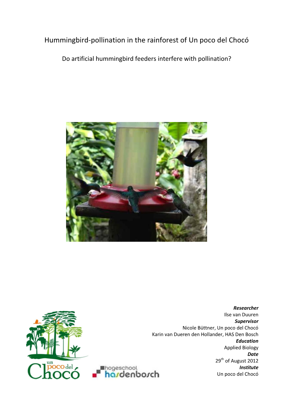 Hummingbird-Pollination in the Rainforest of Un Poco Del Chocó