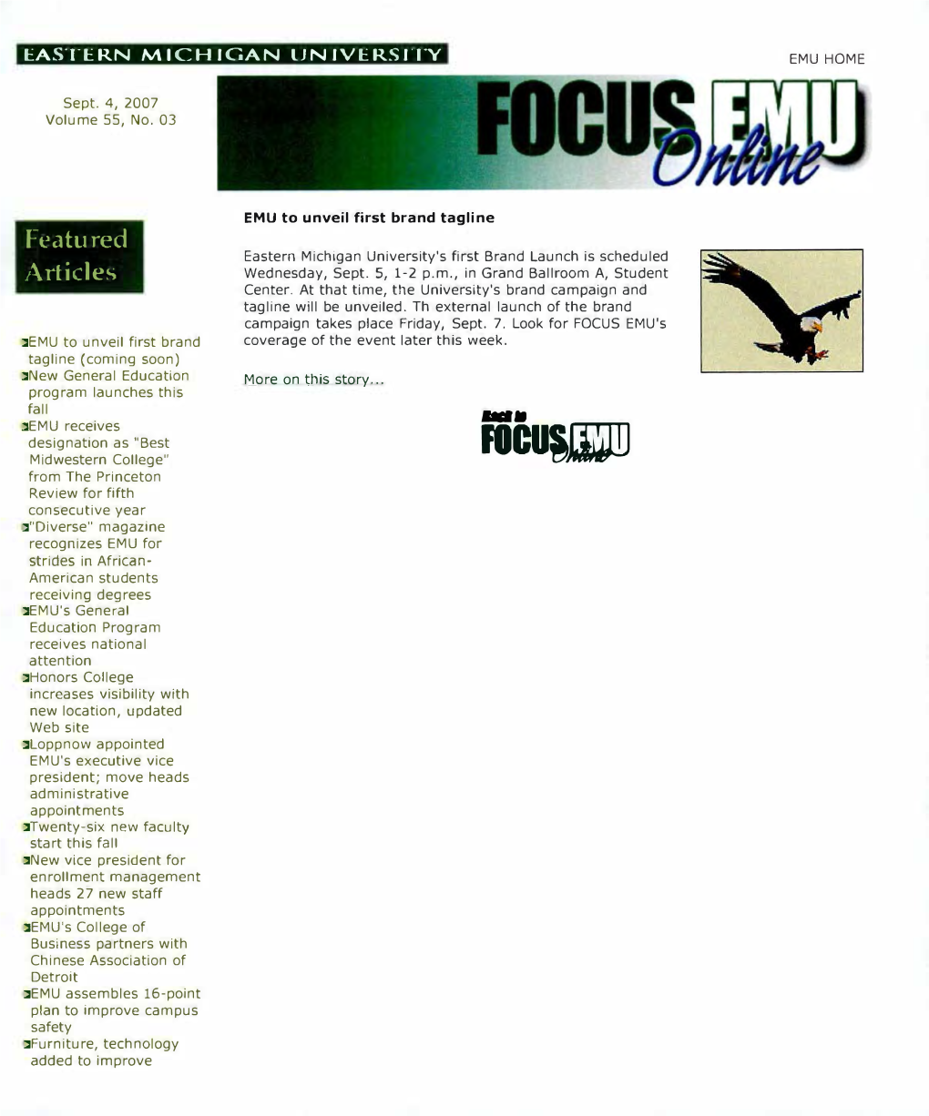 Focus EMU, September 4, 2007