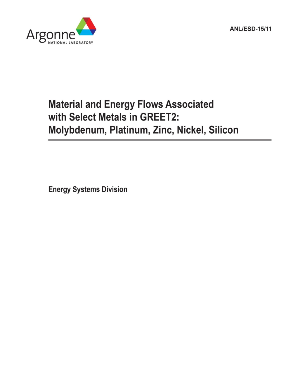 Material and Energy Flows Associated with Select Metals in GREET 2