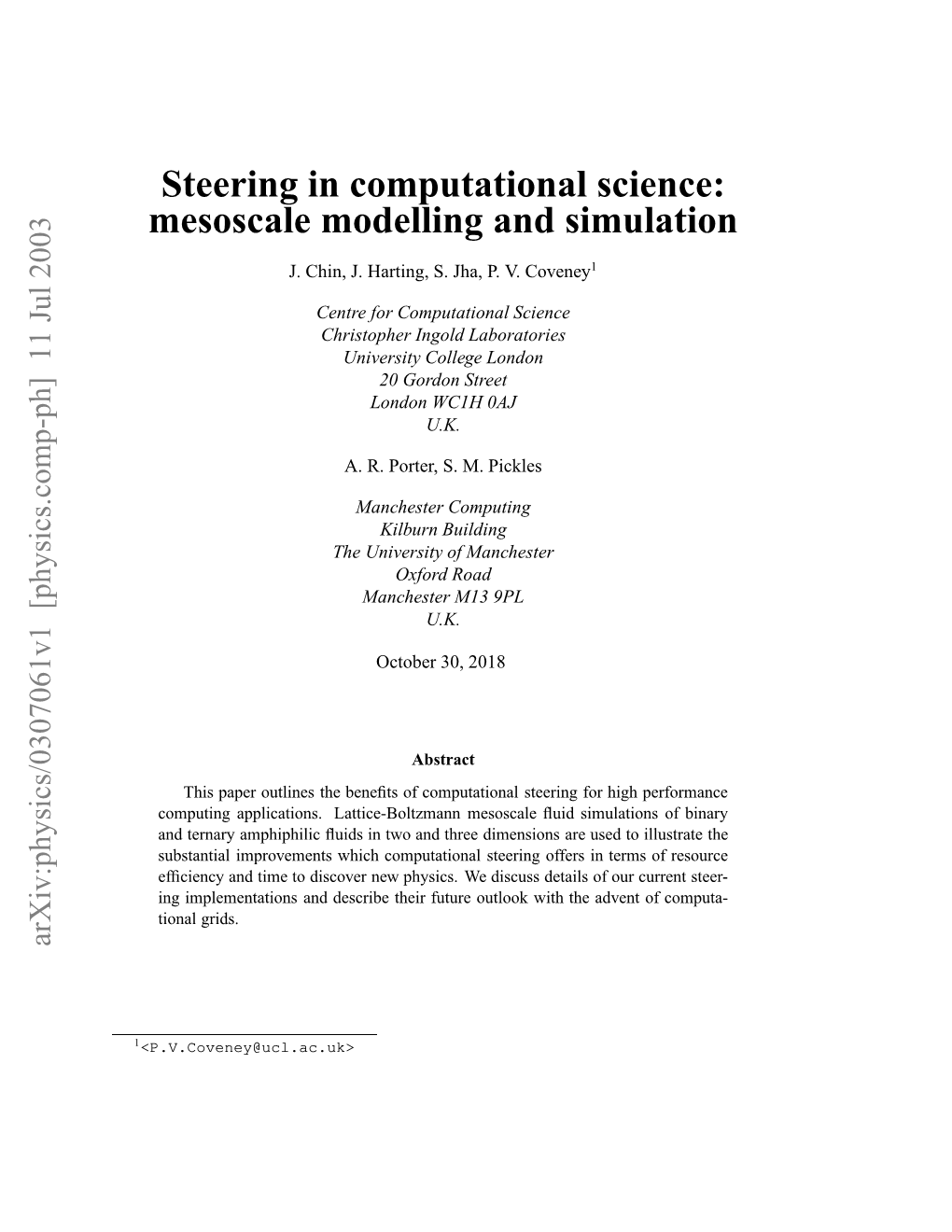 Steering in Computational Science