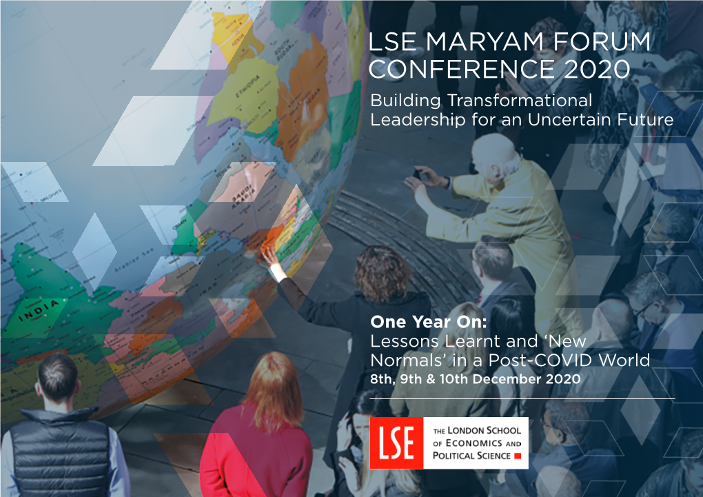 LSE MARYAM FORUM CONFERENCE 2020 Building Transformational Leadership for an Uncertain Future