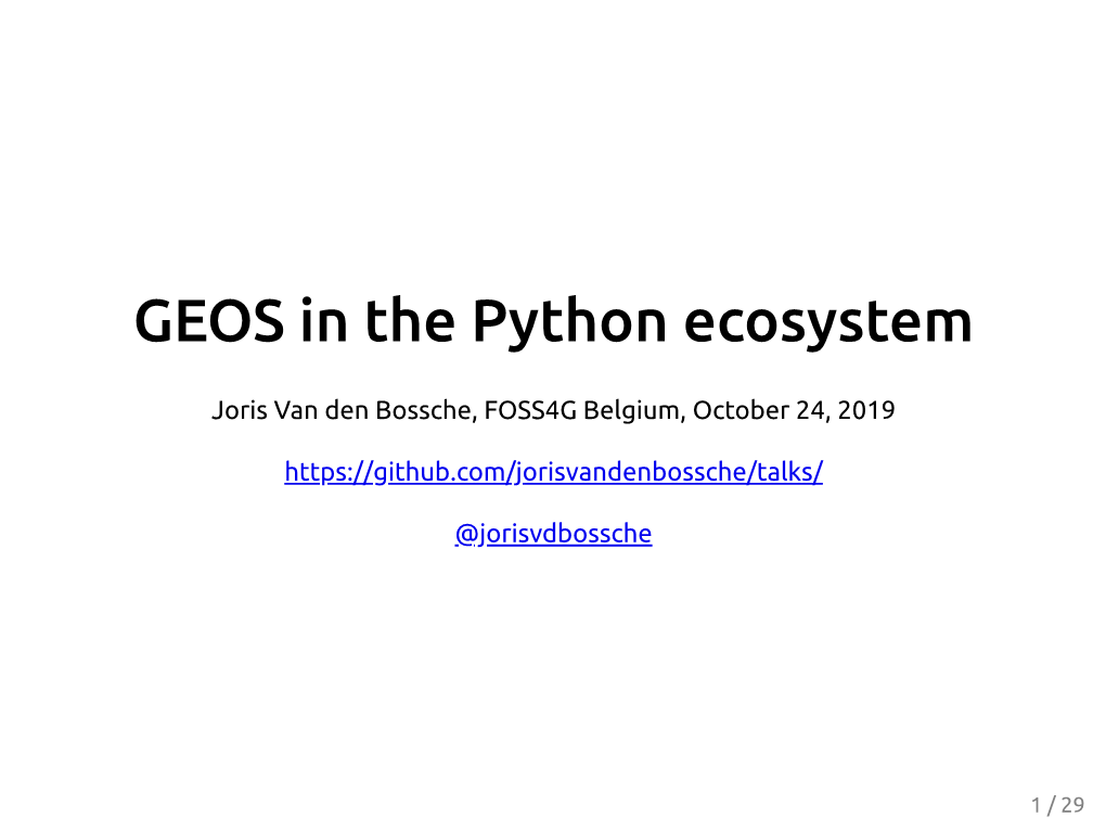 GEOS in the Python Ecosystem