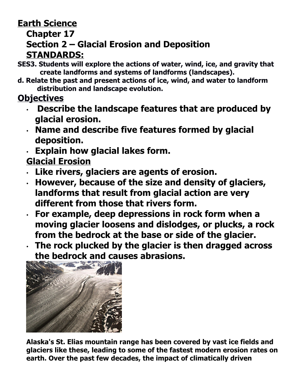 Section 2 Glacial Erosion and Deposition