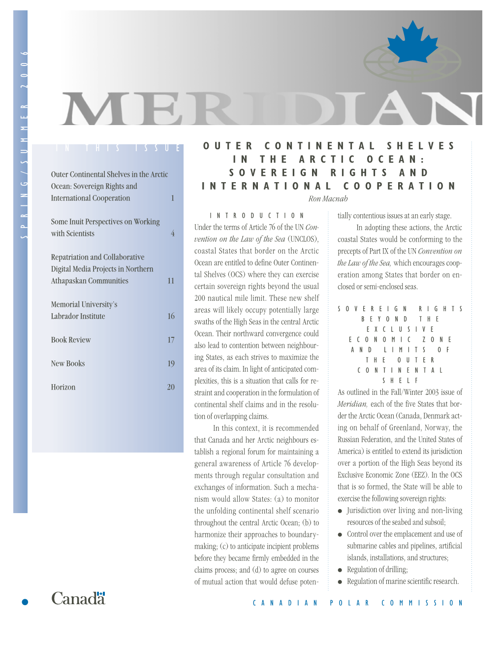 ARCHIVED-Meridian Spring/Summer 2006 [PDF-3.43