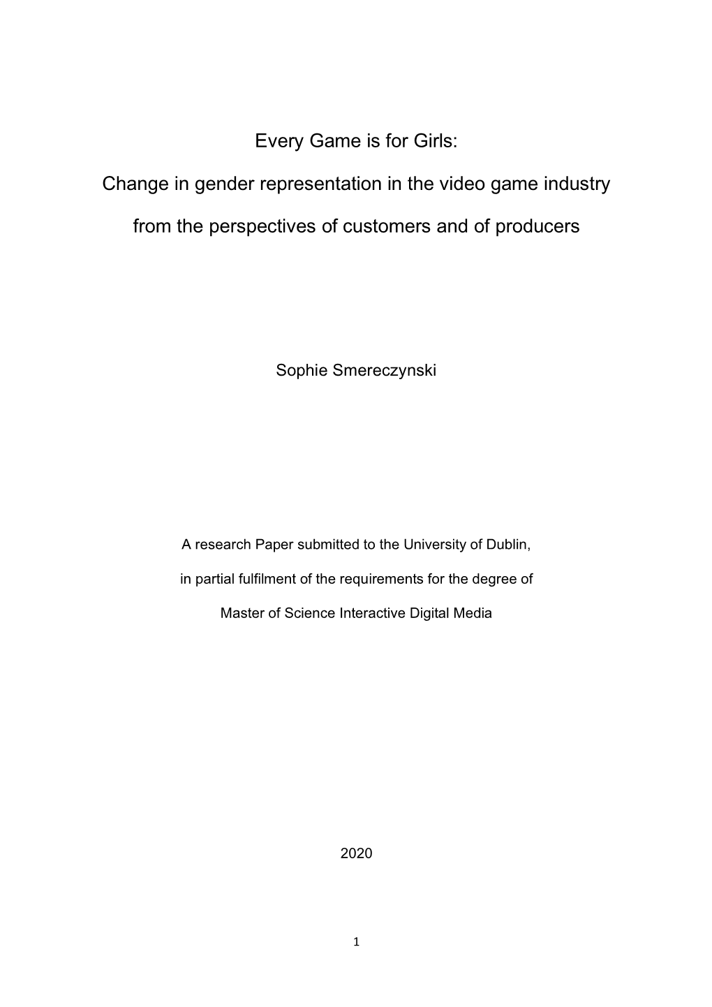 Change in Gender Representation in the Video Game Industry from The