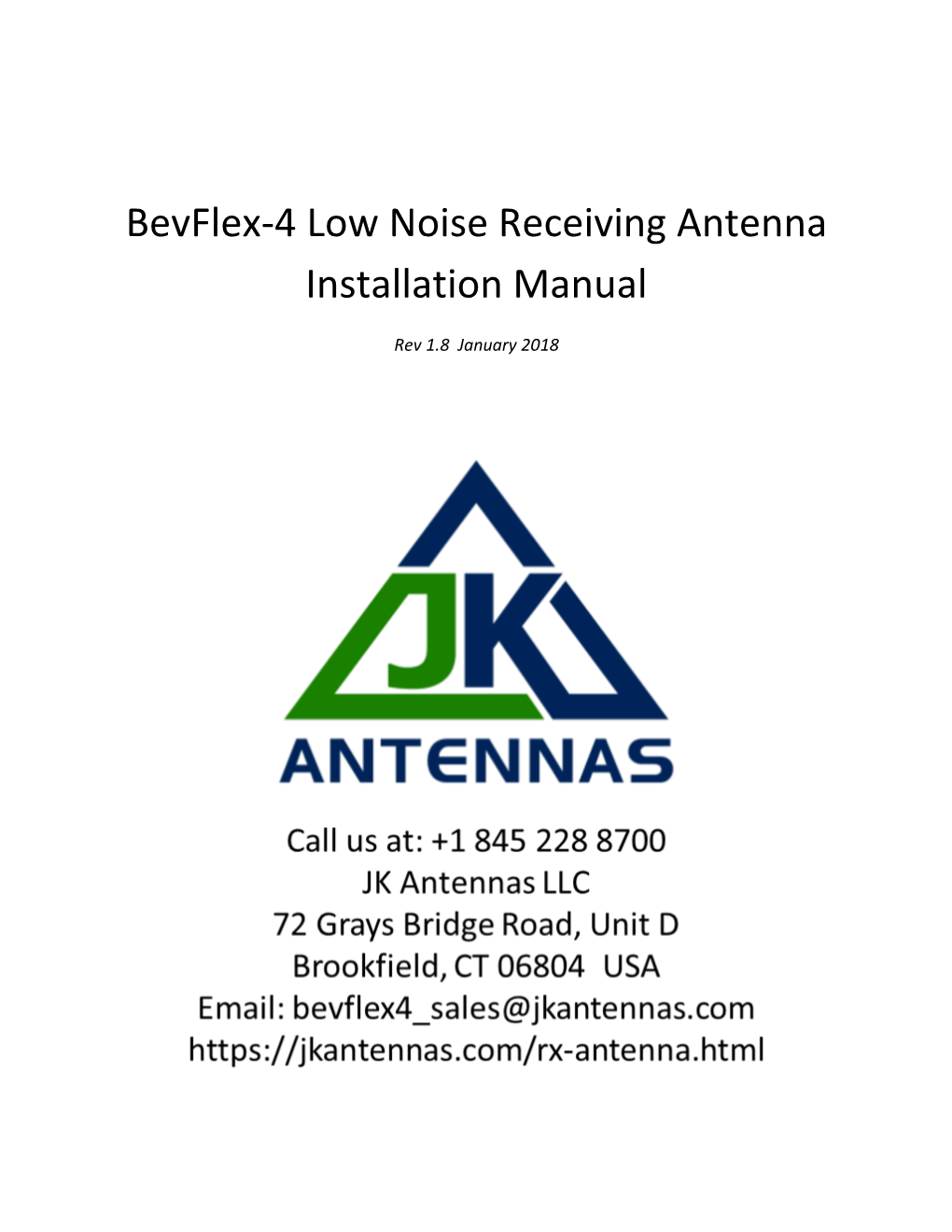 Bevflex-4 Low Noise Receiving Antenna Installation Manual