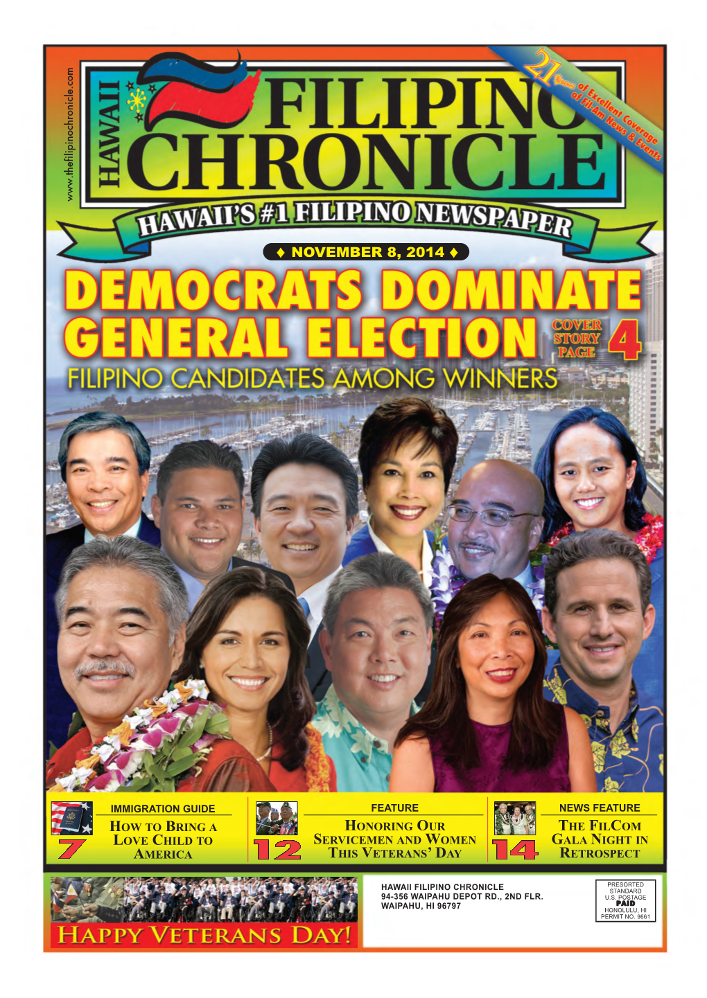 November 8, 2014  Hawaii Filipino Chronicle  1