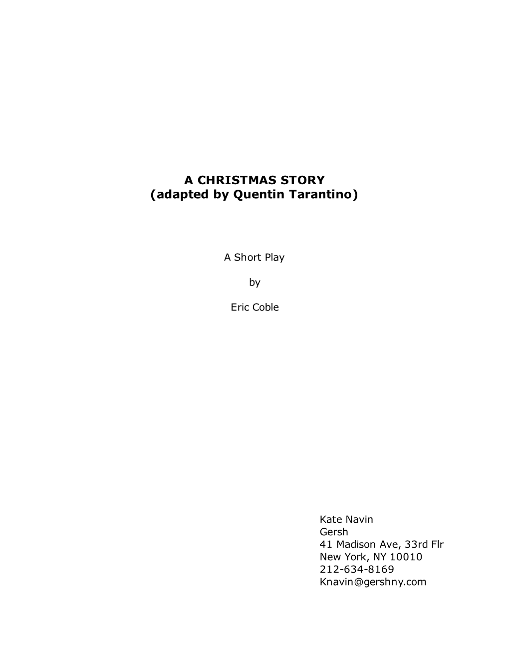Tarantino a Christmas Story