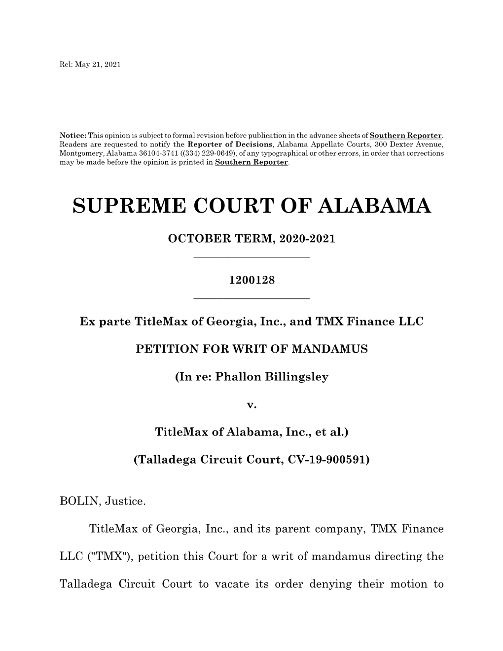 Supreme Court of Alabama