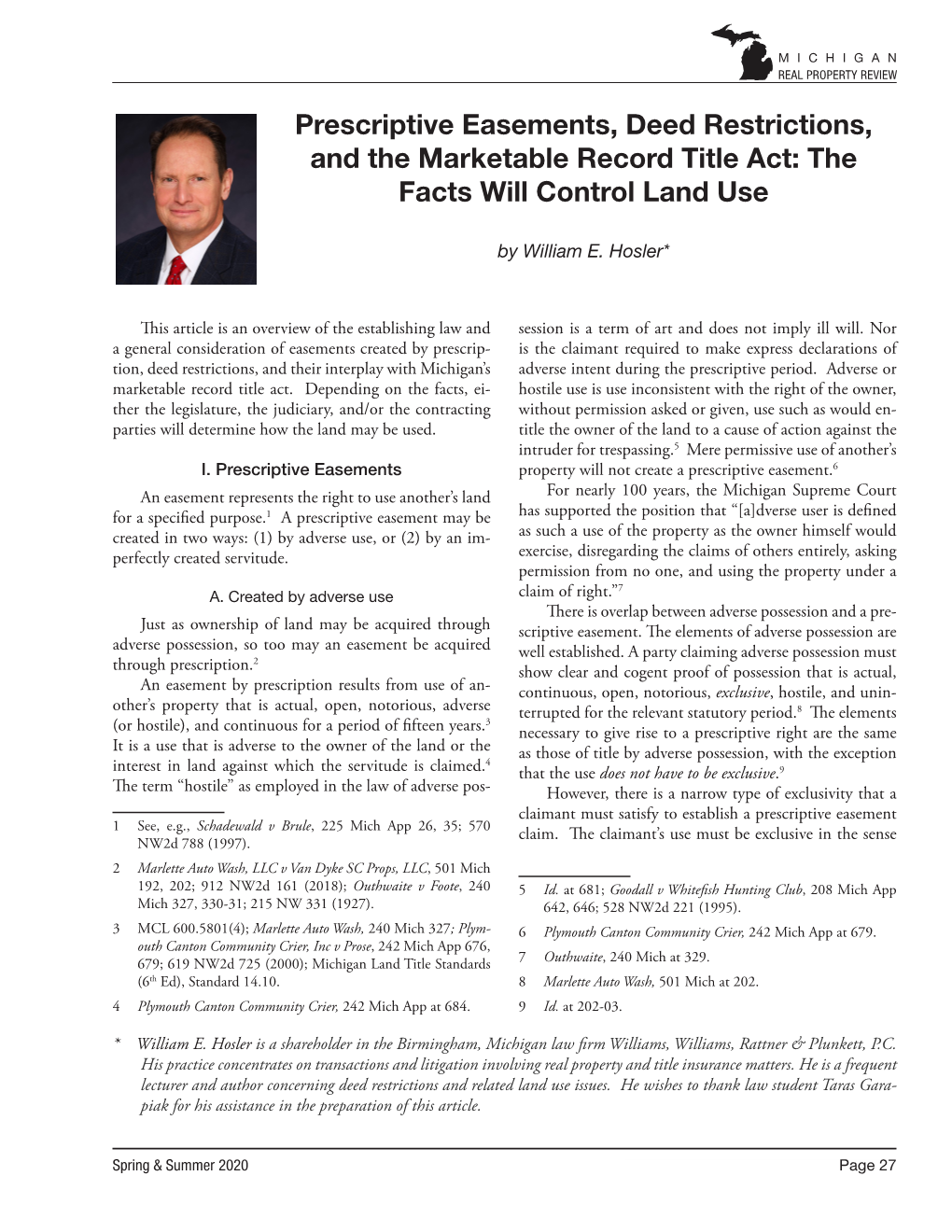 Prescriptive Easements, Deed Restrictions, and the Marketable Record Title Act: the Facts Will Control Land Use