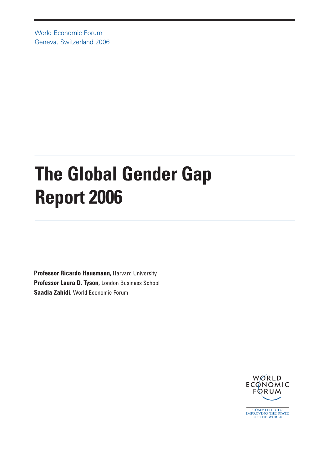 The Global Gender Gap Report 2006