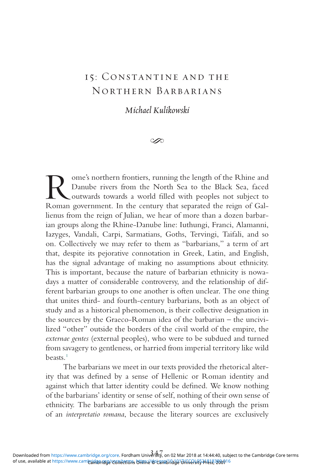 Constantine and the Northern Barbarians