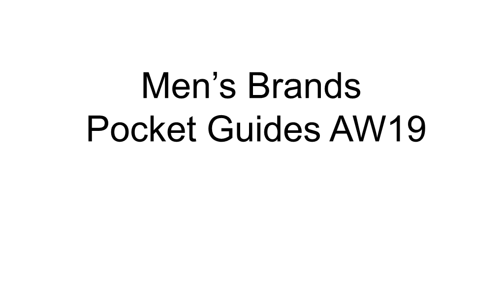 Men's Brands Pocket Guides AW19