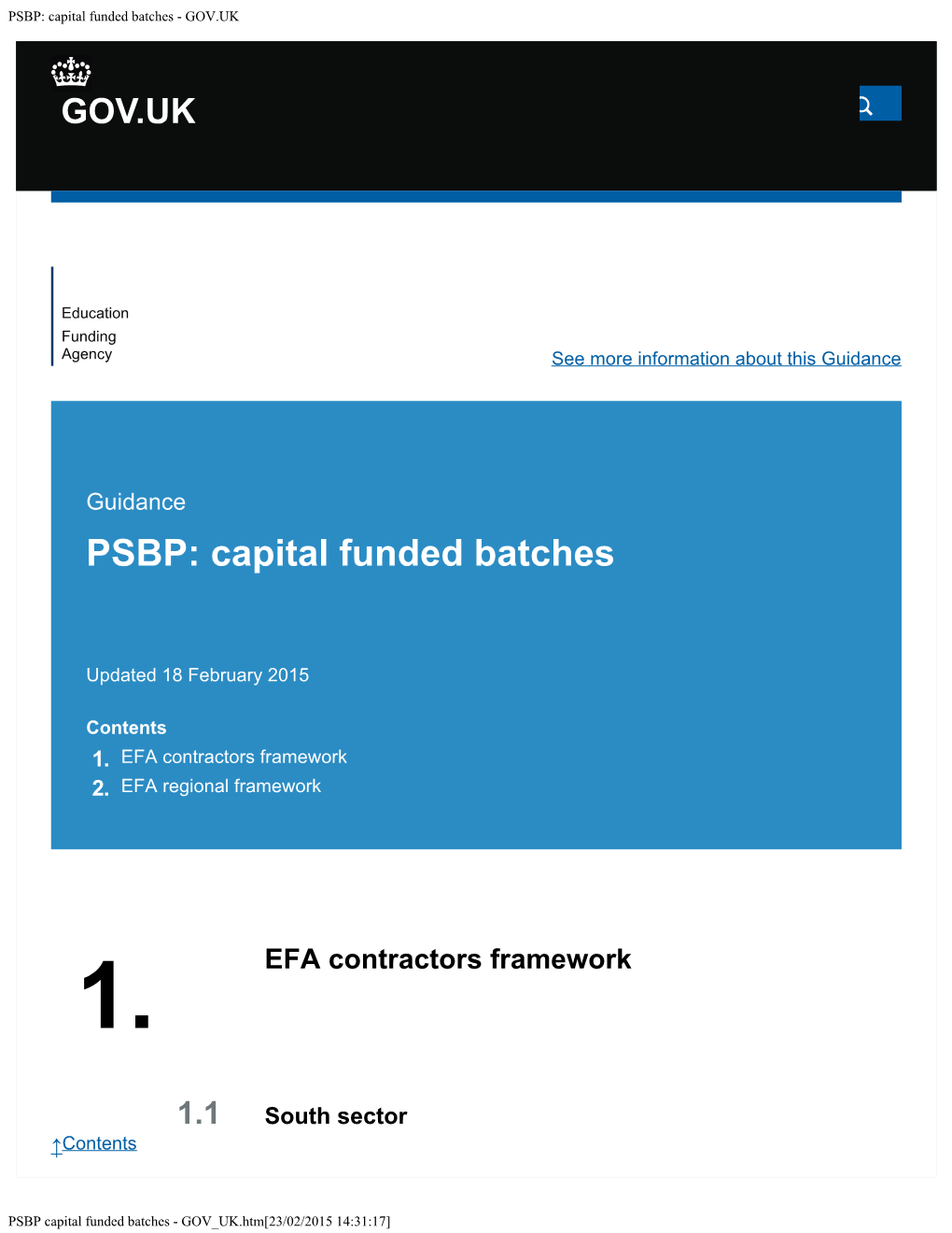 PSBP: Capital Funded Batches - GOV.UK