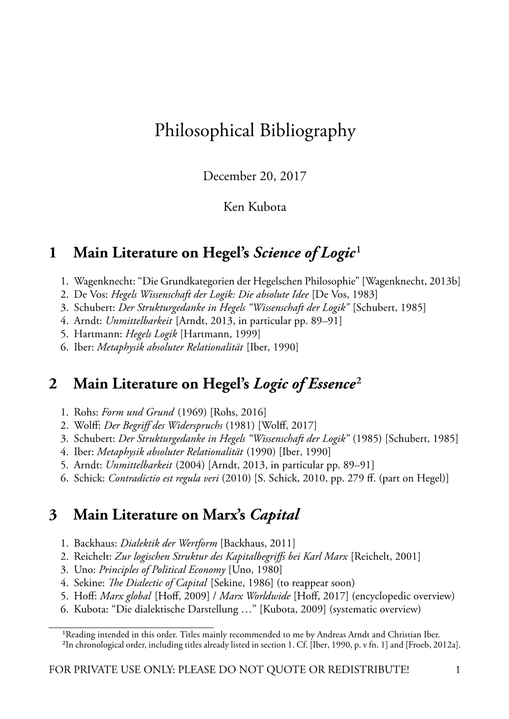 Philosophical Bibliography
