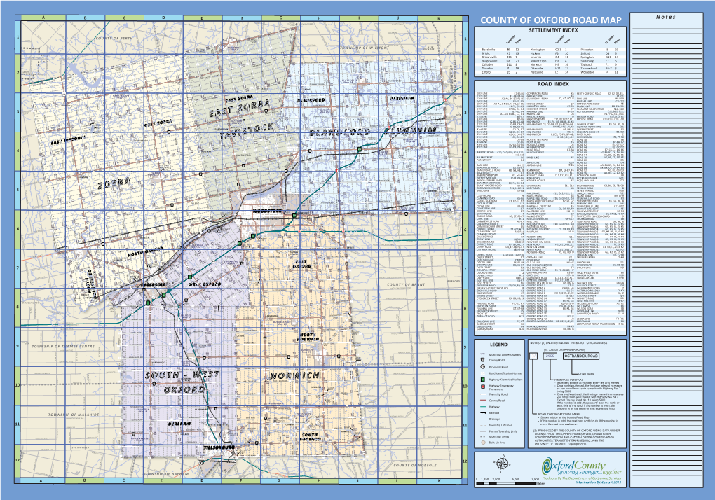 County of Oxford Road Map Sandhills Road