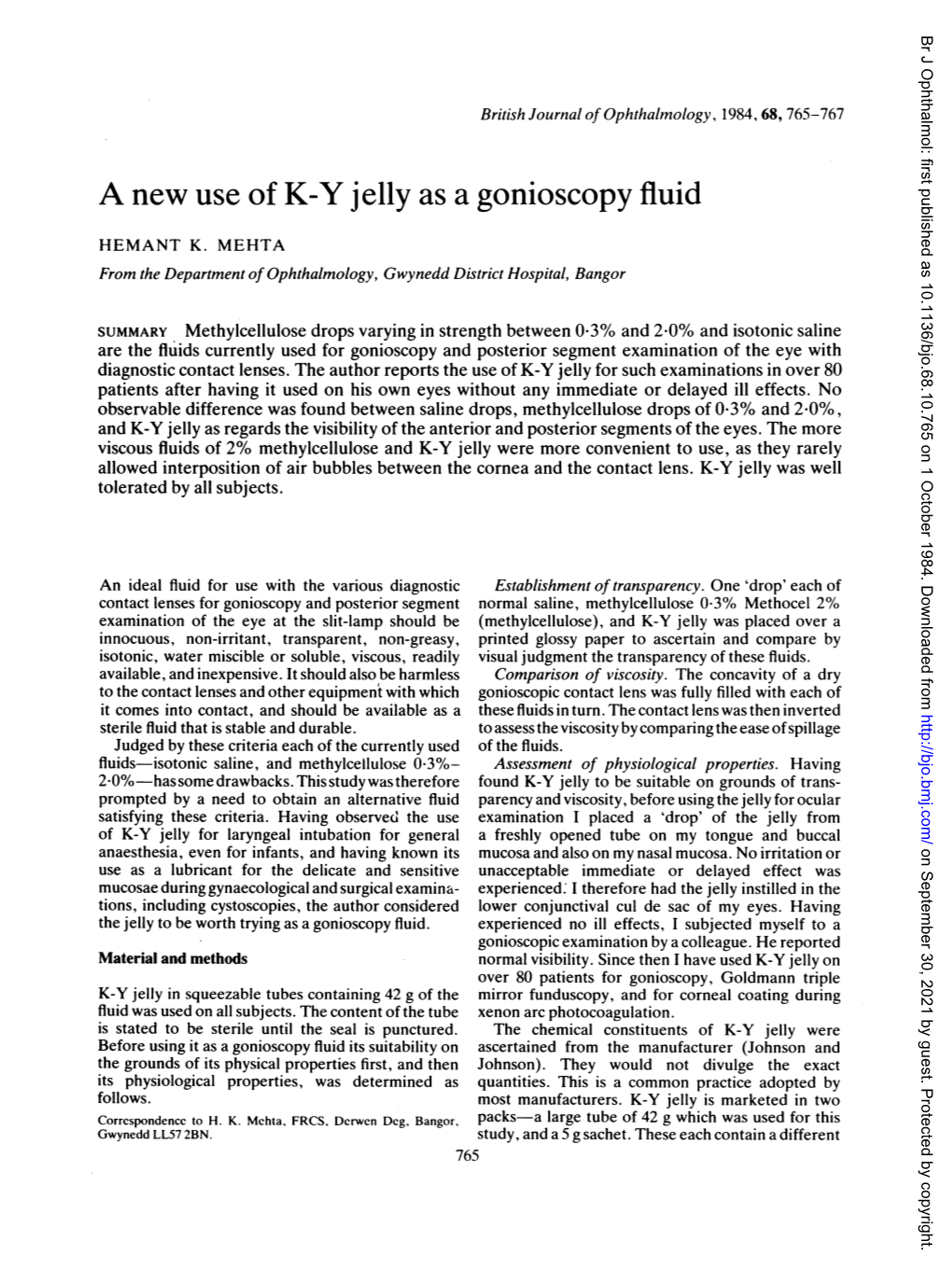 A New Use of K-Y Jelly As a Gonioscopy Fluid