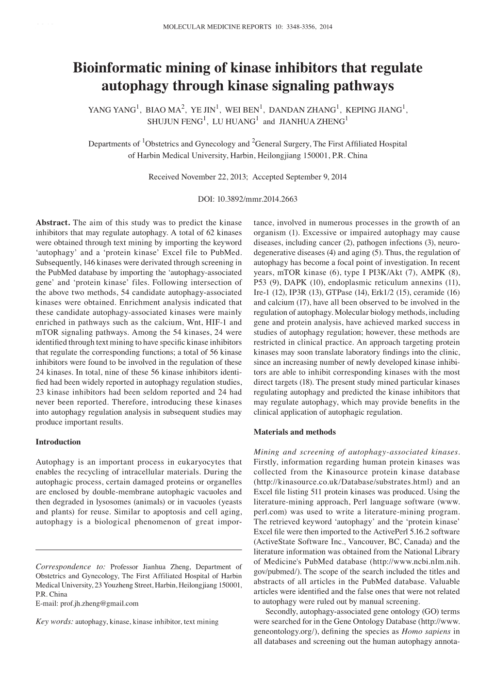 Bioinformatic Mining of Kinase Inhibitors That Regulate Autophagy Through Kinase Signaling Pathways