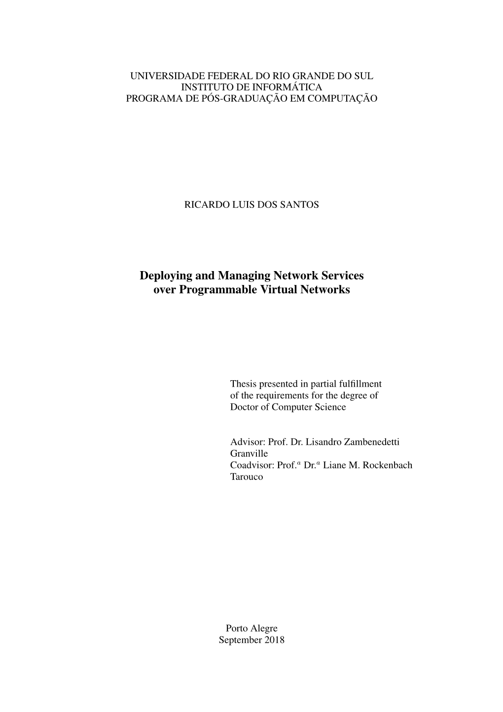 Deploying and Managing Network Services Over Programmable Virtual Networks