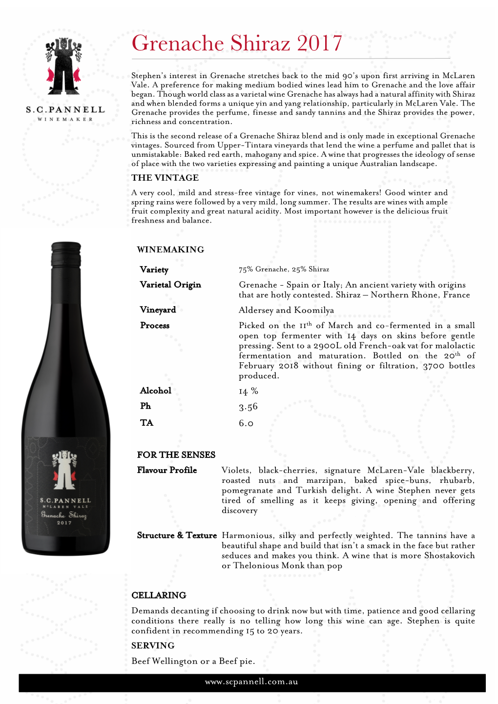 Grenache Shiraz 2017 B