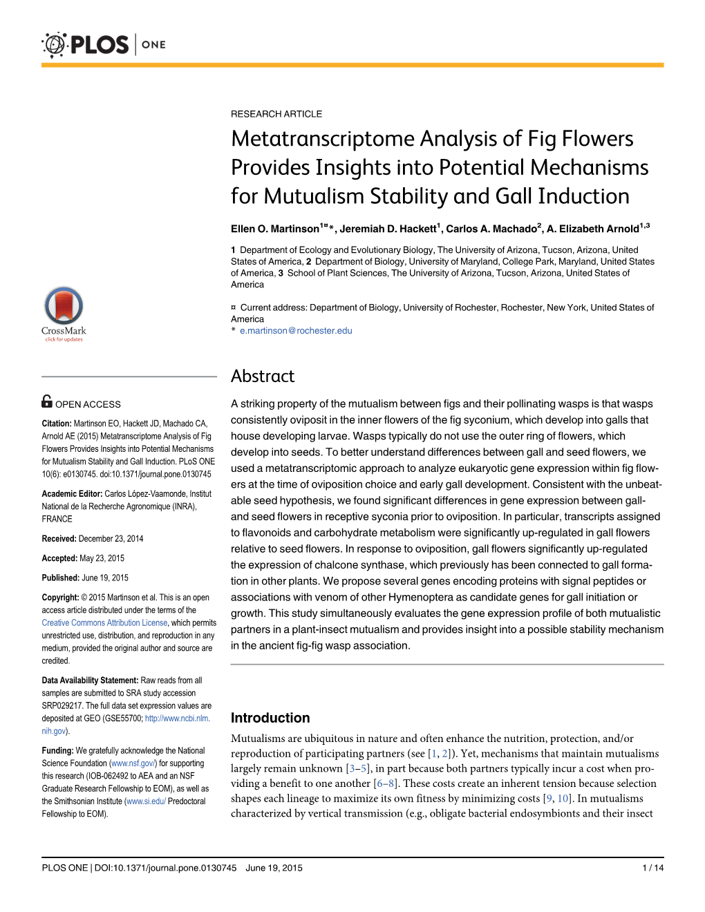 Metatranscriptome Analysis of Fig Flowers Provides Insights Into Potential Mechanisms for Mutualism Stability and Gall Induction