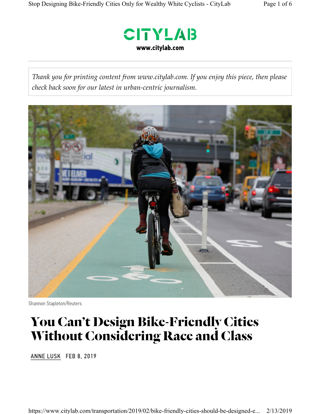 You Can't Design Bike-Friendly Cities Without Considering Race and Class
