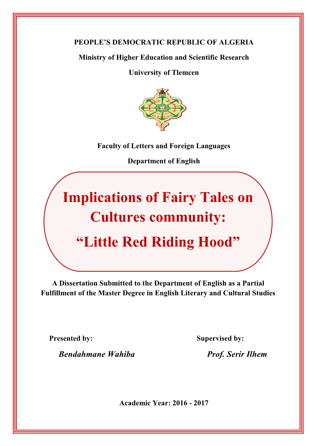 Chapter One: Fairy Tales Between Culture and Children's Thought