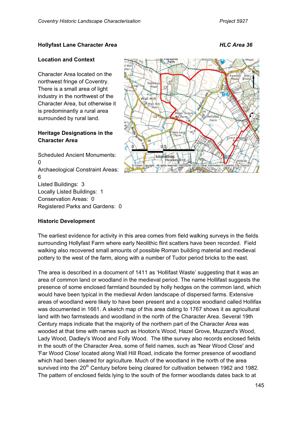 145 Hollyfast Lane Character Area HLC Area 36 Location and Context