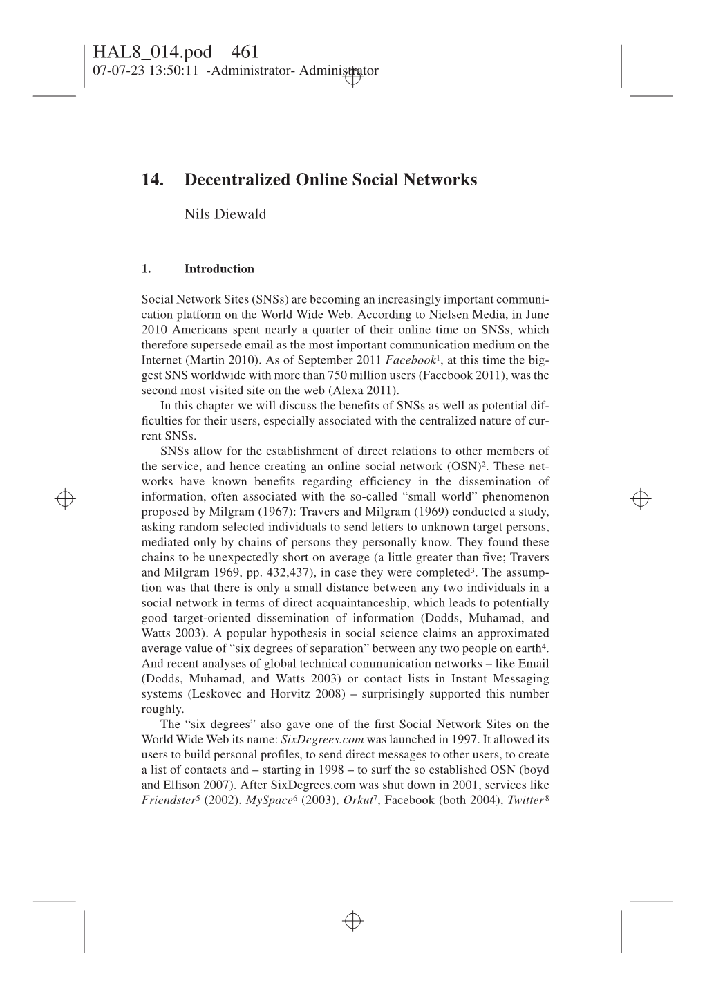 14. Decentralized Online Social Networks