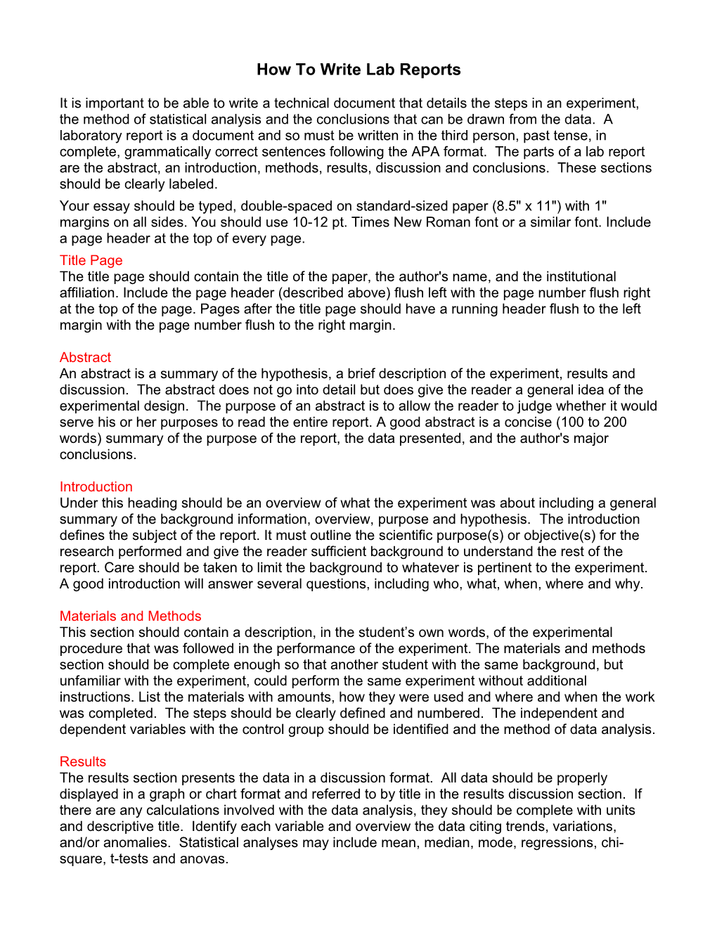 How to Write Lab Reports