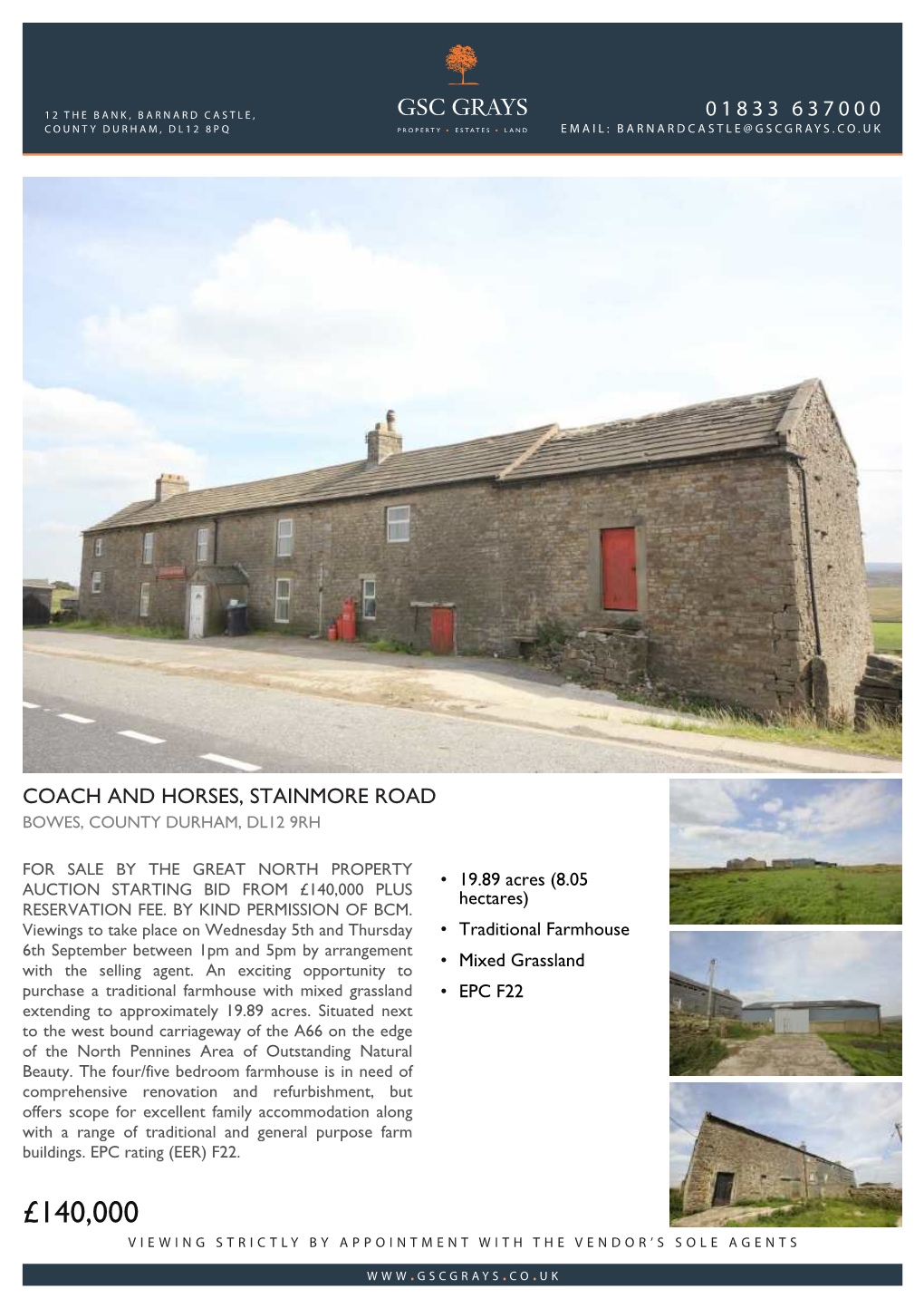 £140,000 PLUS Hectares) RESERVATION FEE