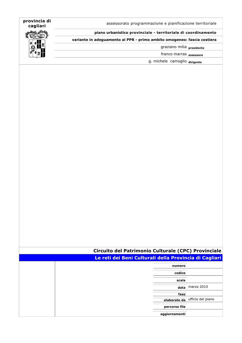 Provinciale Le Reti Dei Beni Culturali Della Provincia Di Cagliari