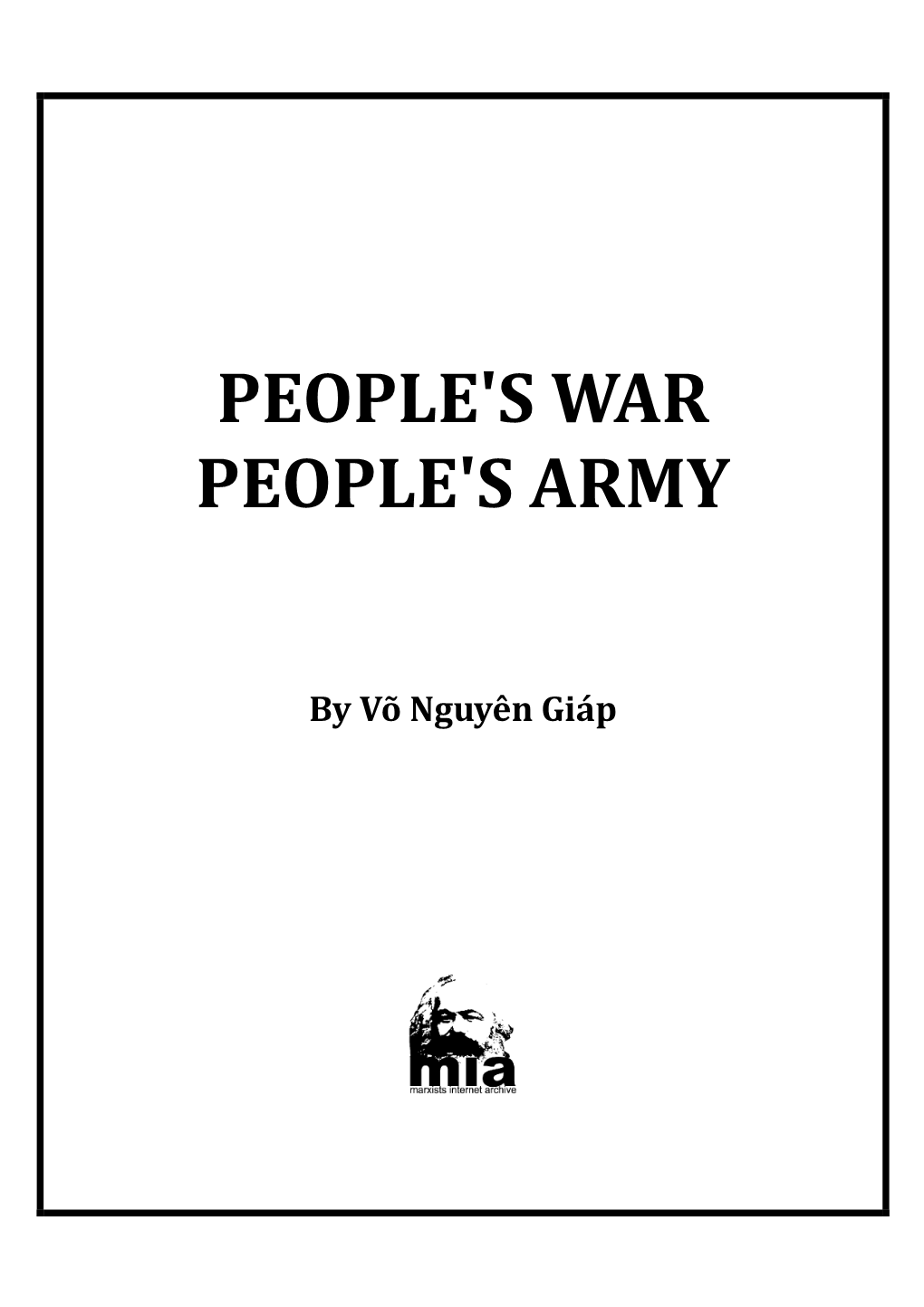 People's War People's Army