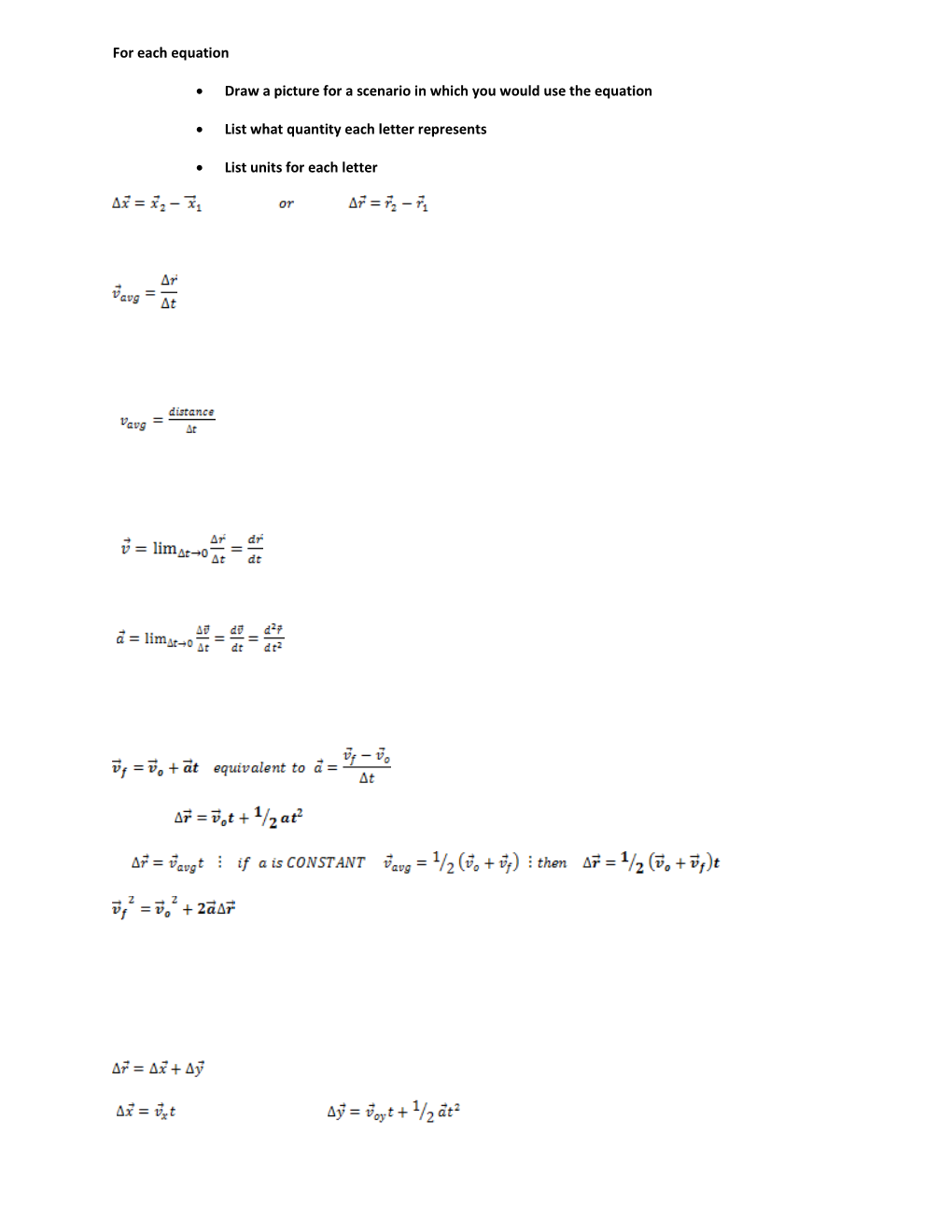 Draw a Picture for a Scenario in Which You Would Use the Equation